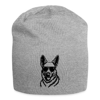 Schäferhund Hund Hundekopf - Jersey-Beanie - Grau meliert - Vorne