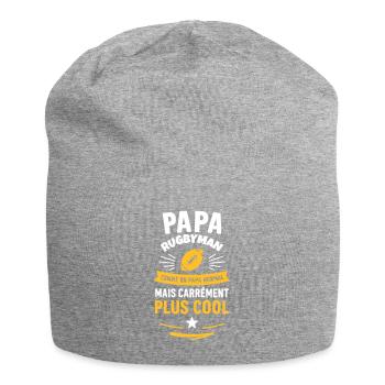 Papa rugbyman – plus cool qu’un papa normal - Bonnet en jersey - gris chiné - Devant