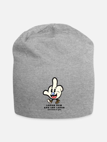 Mittelfinger cartoon Sarkasmus sarkastischer - Jersey-Beanie - Grau meliert