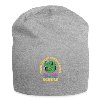 Einschulung Drache Tschüss Kindergarten - Jersey-Beanie - Grau meliert - Vorne