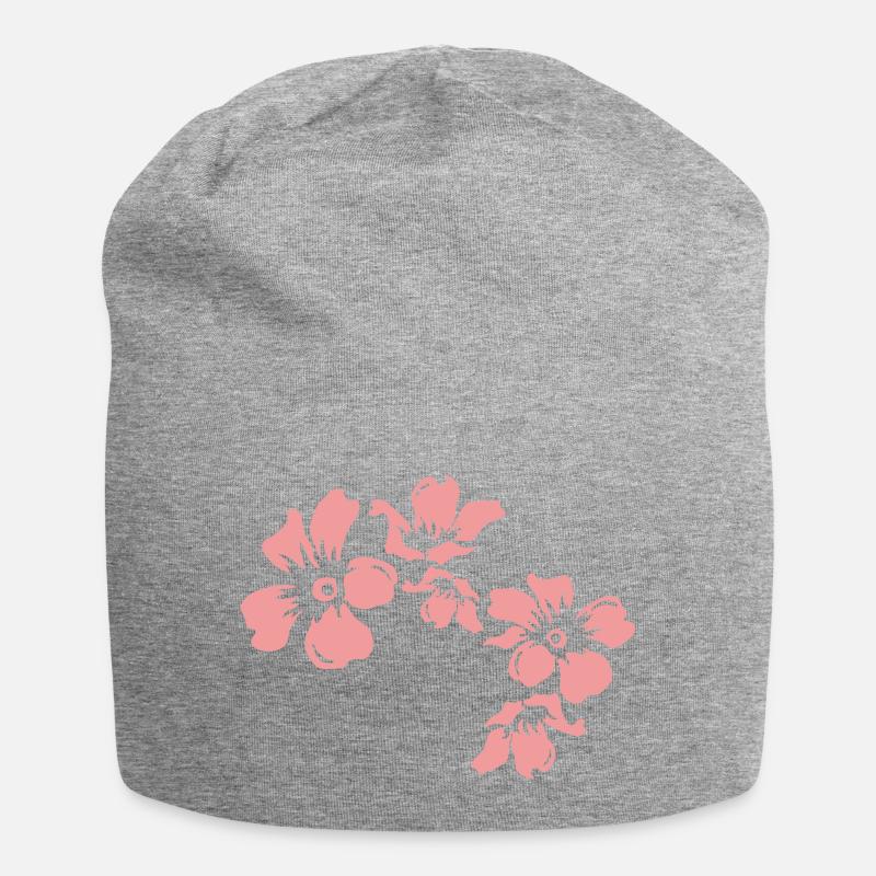 flowers - Jersey Beanie - heather grey