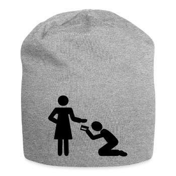 Frau - Mann - Jersey-Beanie - Grau meliert - Vorne