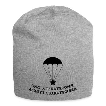 paratrooper veteran - Jersey Beanie - heather grey - Front