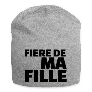Fière de ma fille - Bonnet en jersey - gris chiné - Devant