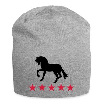 chevaux - Bonnet en jersey - gris chiné - Devant