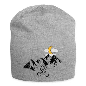 Mountain bikers with mountains - Jersey Beanie - heather grey - Front