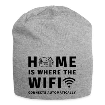 Home is where the WIFI connects automatically - Jersey-Beanie - Grau meliert - Vorne
