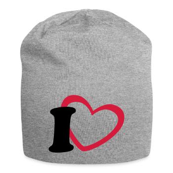 i love - Jersey-Beanie - Grau meliert - Vorne