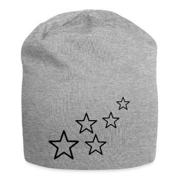 falling stars - Jersey Beanie - heather grey - Front