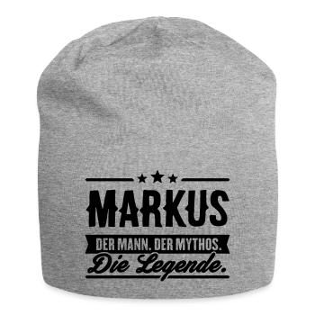 Man Myth Legend Markus - Jersey Beanie - heather grey - Front