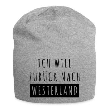 Ich will zurück nach Westerland - Jersey-Beanie - Grau meliert - Vorne