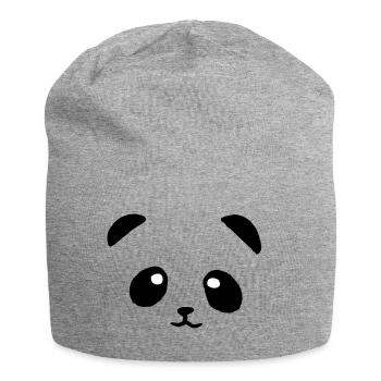 panda face - Bonnet en jersey - gris chiné - Devant