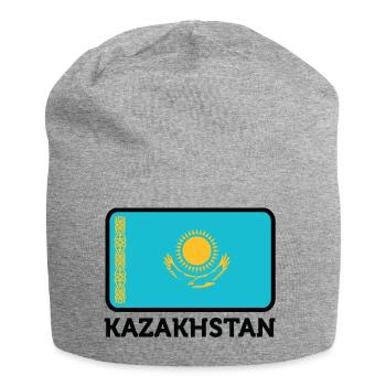 Drapeau national du Kazakhstan - Bonnet en jersey - gris chiné - Devant