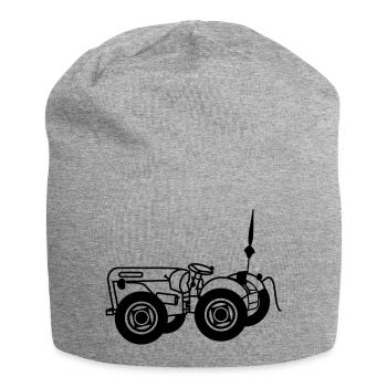 Holder ohne Schriftzug - Jersey-Beanie - Grau meliert - Vorne