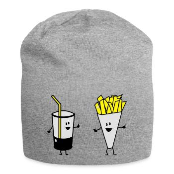 french fries drink - Jersey-Beanie - Grau meliert - Vorne