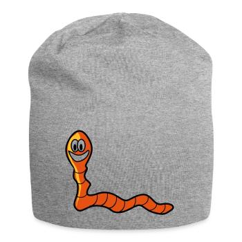 Regenwurm Wurm - Jersey-Beanie - Grau meliert - Vorne