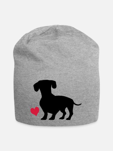 Dackel - Jersey-Beanie - Grau meliert