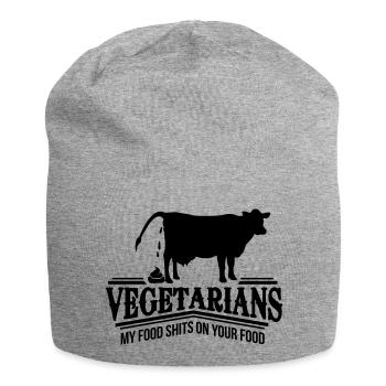 Vegetarians - my food shits on your food - Bonnet en jersey - gris chiné - Devant