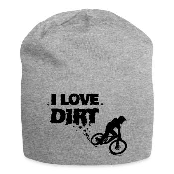 J'aime le cadeau de sport de roue de vélo de montagne de la saleté - Bonnet en jersey - gris chiné - Devant