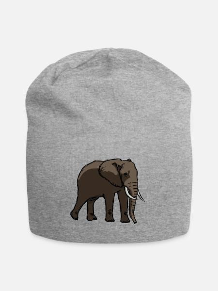 Elefant - Jersey-Beanie - Grau meliert