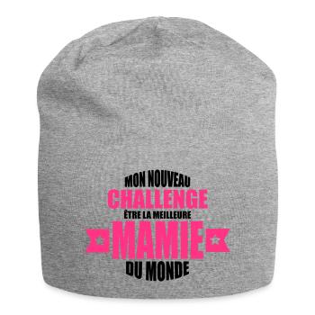 mon nouveau challenge être la meilleure mamie - Bonnet en jersey - gris chiné - Devant