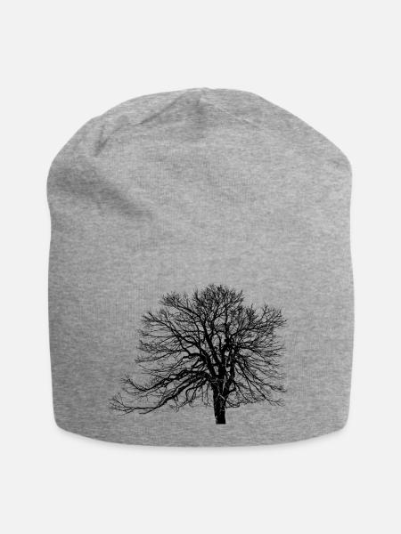 Baum - Die Natur - Jersey-Beanie - Grau meliert