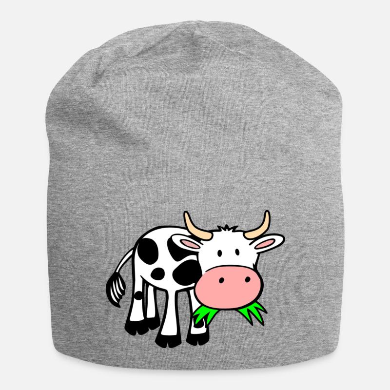 Kuh - Jersey-Beanie - Grau meliert