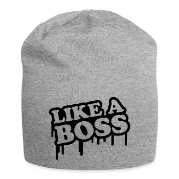 like_a_boss_logo_c1 - Bonnet en jersey - gris chiné - Devant