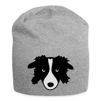 Border Collie - Jersey-Beanie - Grau meliert - Vorne