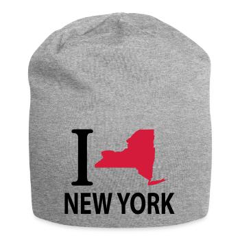 I love New York - Bonnet en jersey - gris chiné - Devant