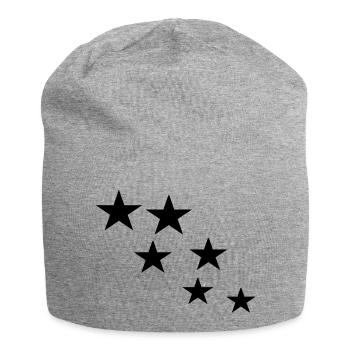 6 sterne gross klein - Jersey-Beanie - Grau meliert - Vorne