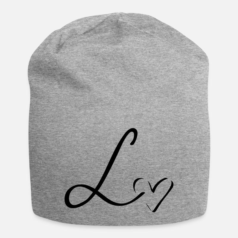Buchstabe L Anfangsbuchstage - Jersey-Beanie - Grau meliert