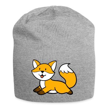 Lying fox - Jersey Beanie - heather grey - Front
