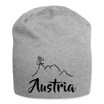 Skier sur la montagne - Descente - Austria - Bonnet en jersey - gris chiné - Devant