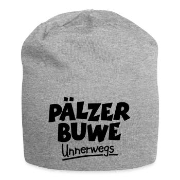 Pälzer Buwe Unnerwegs - Pfälzer Männer auf Tour - Jersey-Beanie - Grau meliert - Vorne