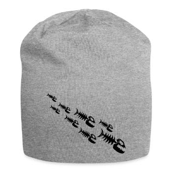 Fish Bone Monsters - Jersey Beanie - heather grey - Front