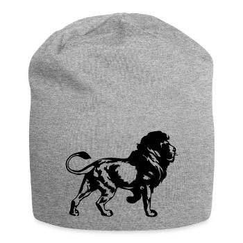 lion - Jersey Beanie - heather grey - Front