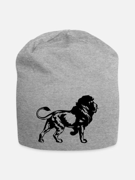 lion - Jersey-Beanie - Grau meliert