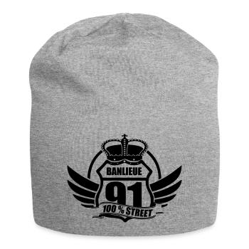 BANLIEUE 91 - Bonnet en jersey - gris chiné - Devant