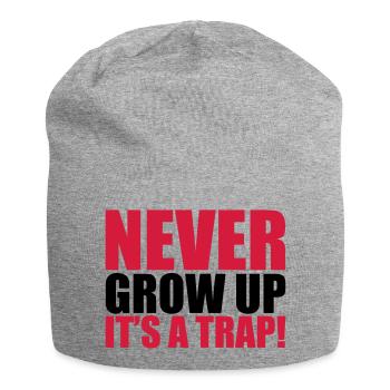 Never Grow Up - Jersey Beanie - heather grey - Front