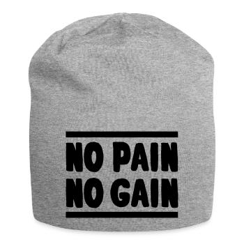 no_pain_no_gain - Bonnet en jersey - gris chiné - Devant