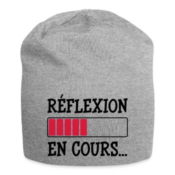 Réflexion en cours... - Bonnet en jersey - gris chiné - Devant