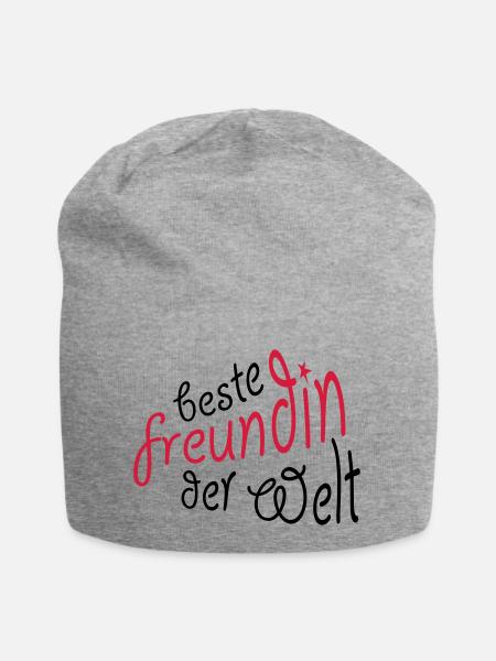 Geschenk für die beste Freundin - Jersey-Beanie - Grau meliert