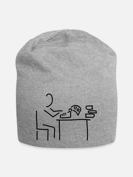 autor schreibt buch - Jersey-Beanie - Grau meliert