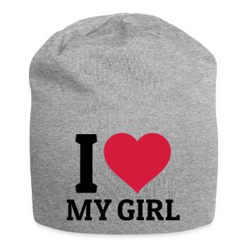 I love my Girl - Jersey-Beanie - Grau meliert - Vorne