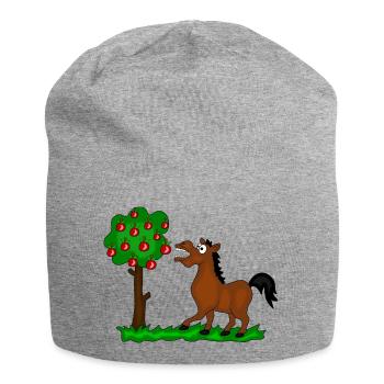 pferd baum - Jersey-Beanie - Grau meliert - Vorne