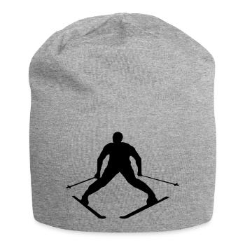 Skifahrer - Jersey-Beanie - Grau meliert - Vorne