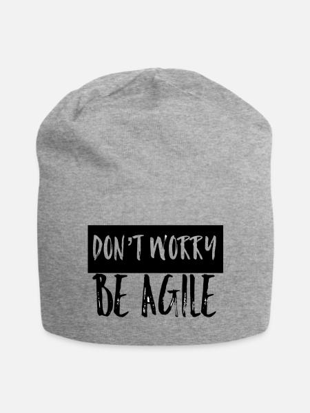 Don’t worry be agile - Jersey-Beanie - Grau meliert