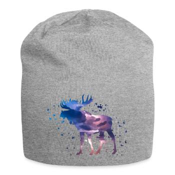 Aquarelle d'orignal - Bonnet en jersey - gris chiné - Devant