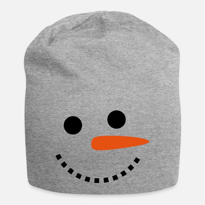 Schneemann - Jersey-Beanie - Grau meliert